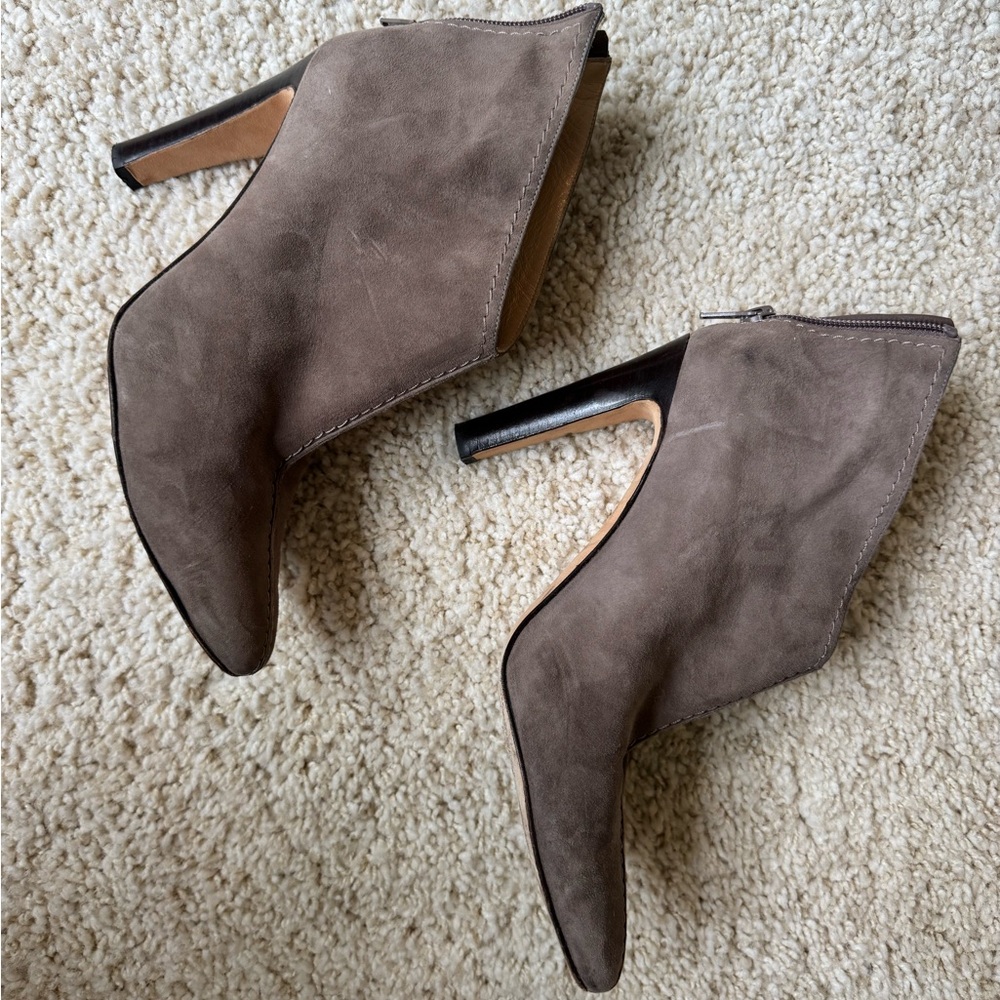 Manolo Blahnik Suede Heeled Boots